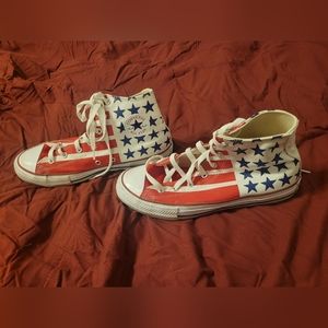 CONVERSE CHUCK TAYLOR STARS & STRIPES EDITION HIGHTOP SNEAKERS JUNIORS 6 Womans8